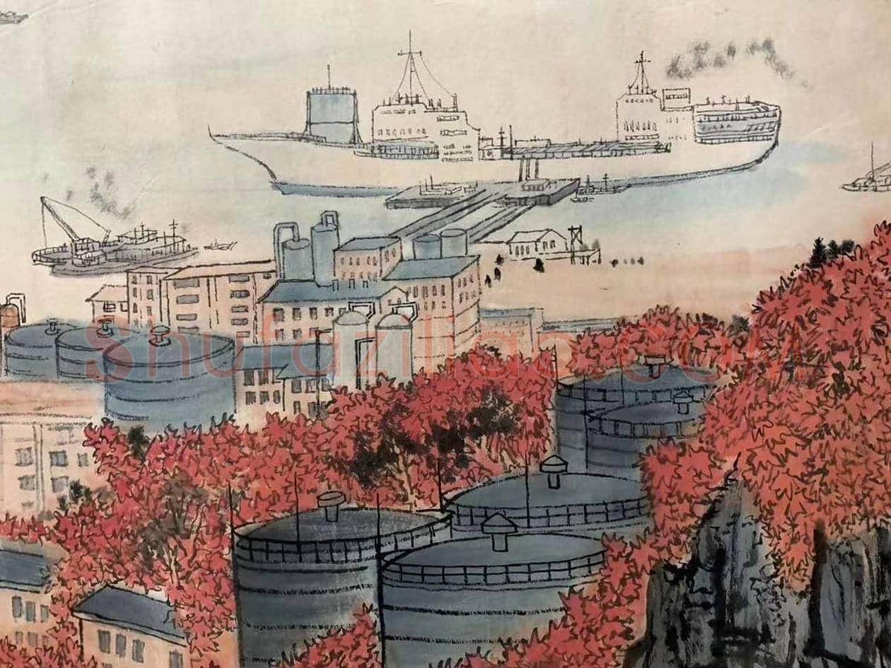 宋文治丈二巨作《南京石化》，经典重现 | 国画欣赏