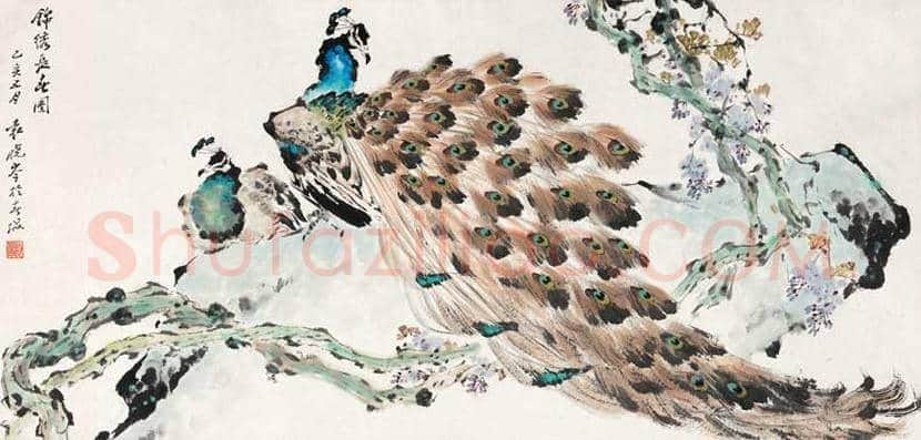 袁晓岑孔雀作品欣赏 | 书画百科