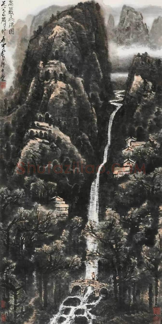 李可染画瀑布 | 书画科普