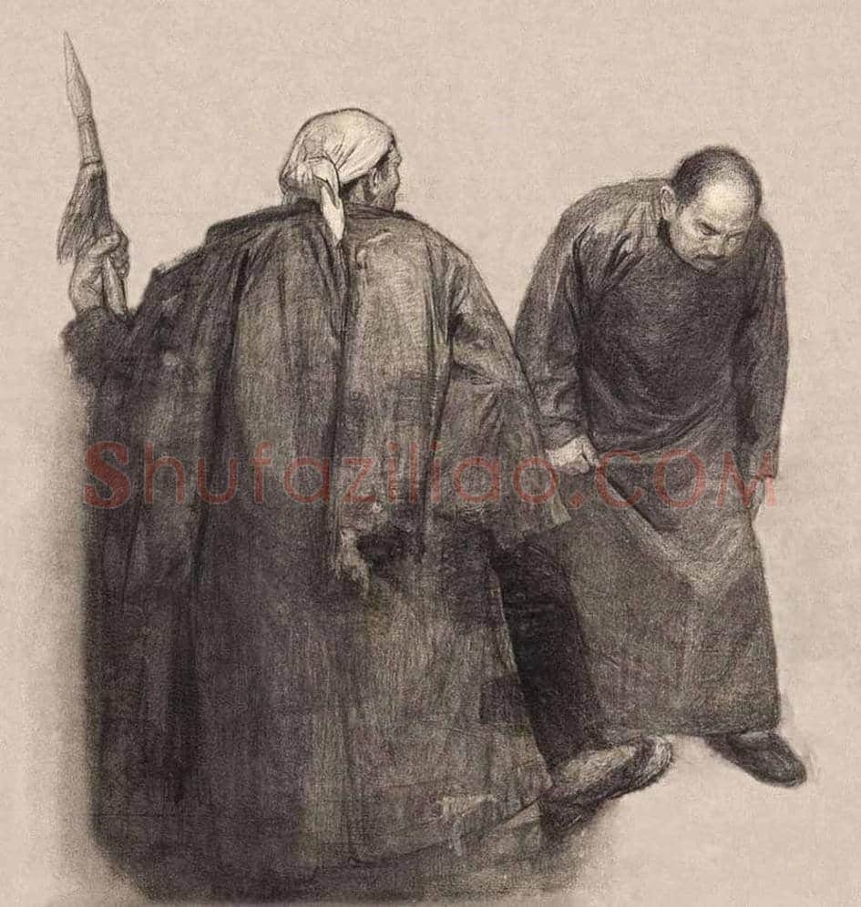 王式廓素描作品《血衣》欣赏 | 书画科普