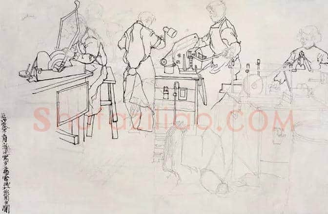 程十发人物,风景绘画手稿 | 书画文摘