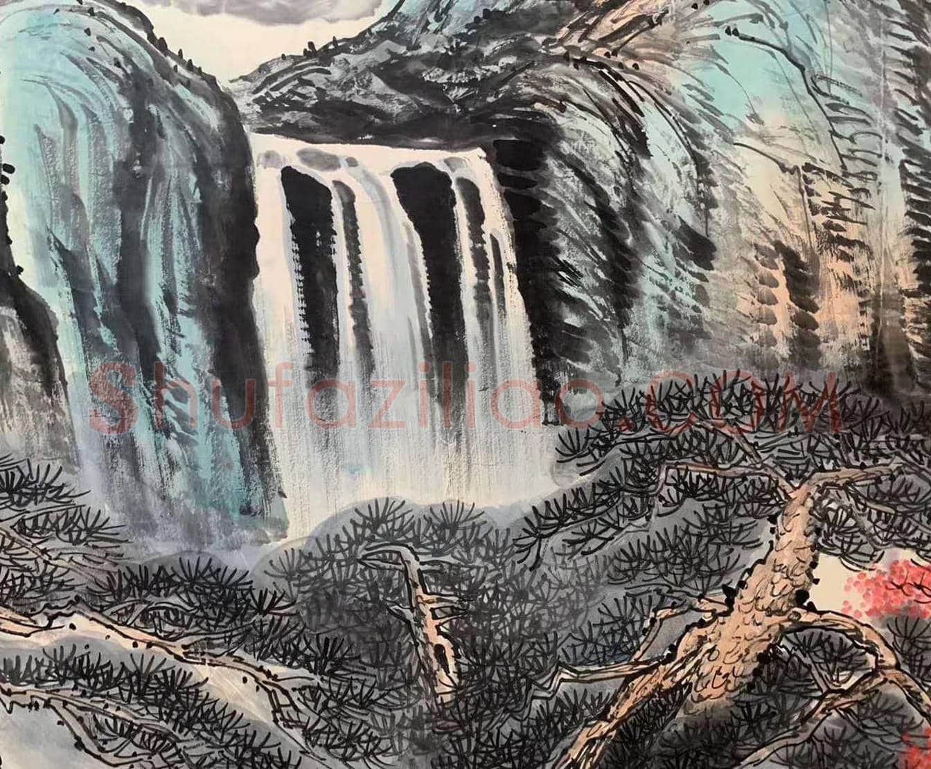 方济众作品《山村秋色》,丈二巨制 | 国画鉴赏