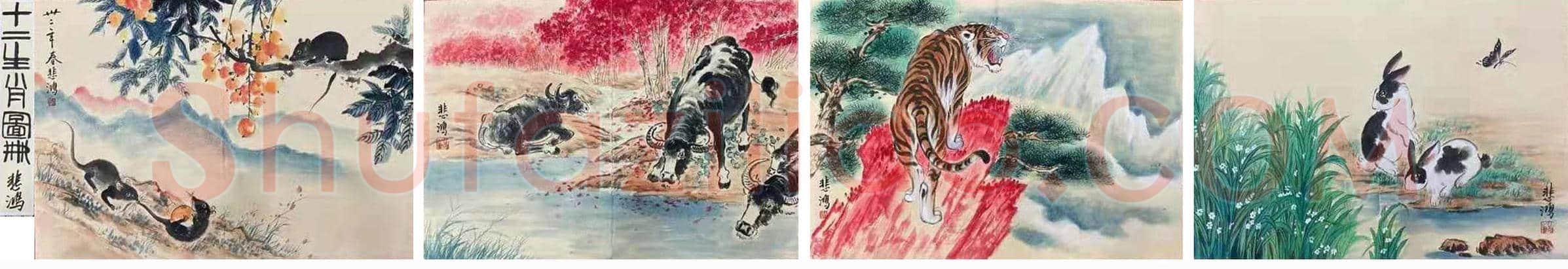 徐悲鸿《十二生肖图册》，绝世孤品首现！ | 国画图片