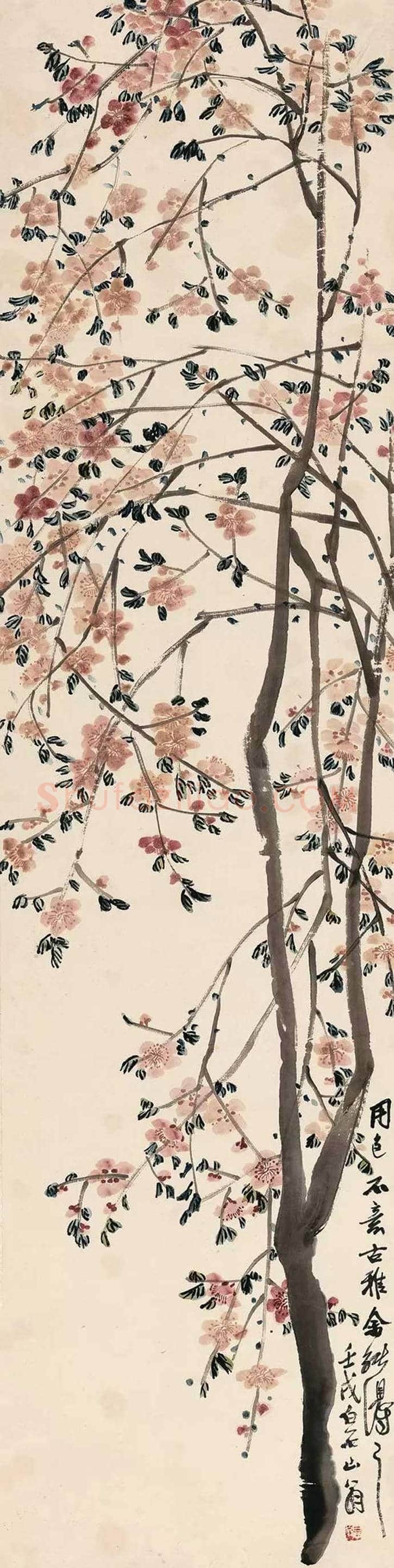 齐白石笔下的桃花欣赏 | 书画讲解
