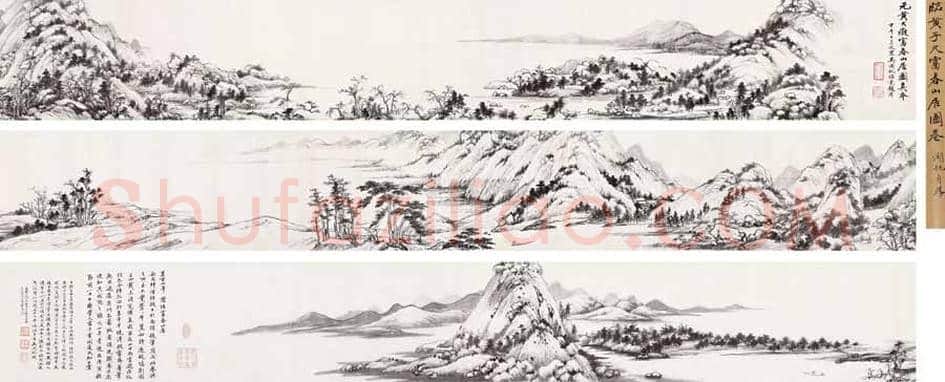 吴湖帆山水画《竹林隐居》,早期仿古作品! | 国画图片