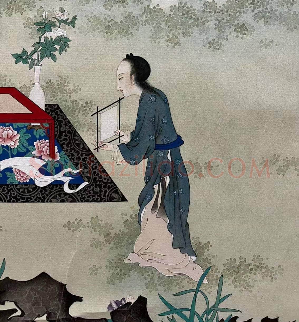 刘凌沧《抚宋人本刺绣图》,早期佳构 | 国画欣赏