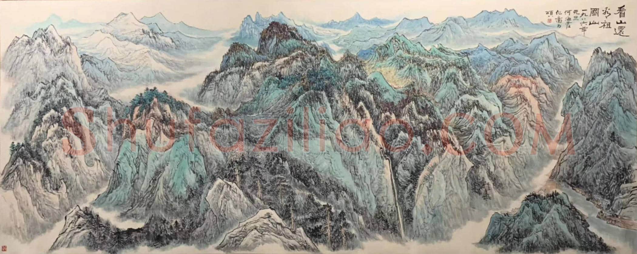 何海霞代表作《看山还看祖国山》 ，充满爱国情怀 | 国画欣赏