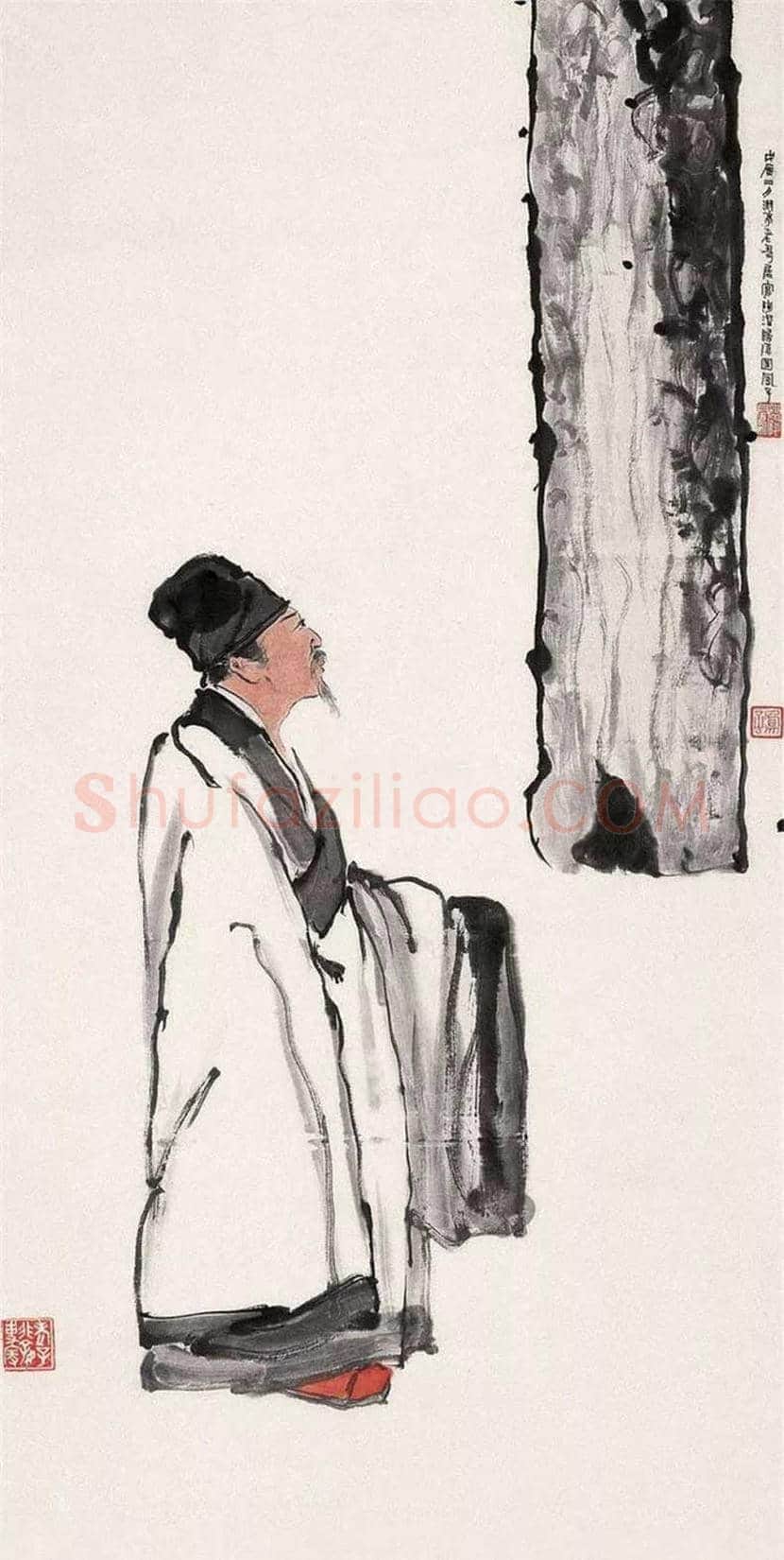 吕凤子人物画作品欣赏 | 书画百科