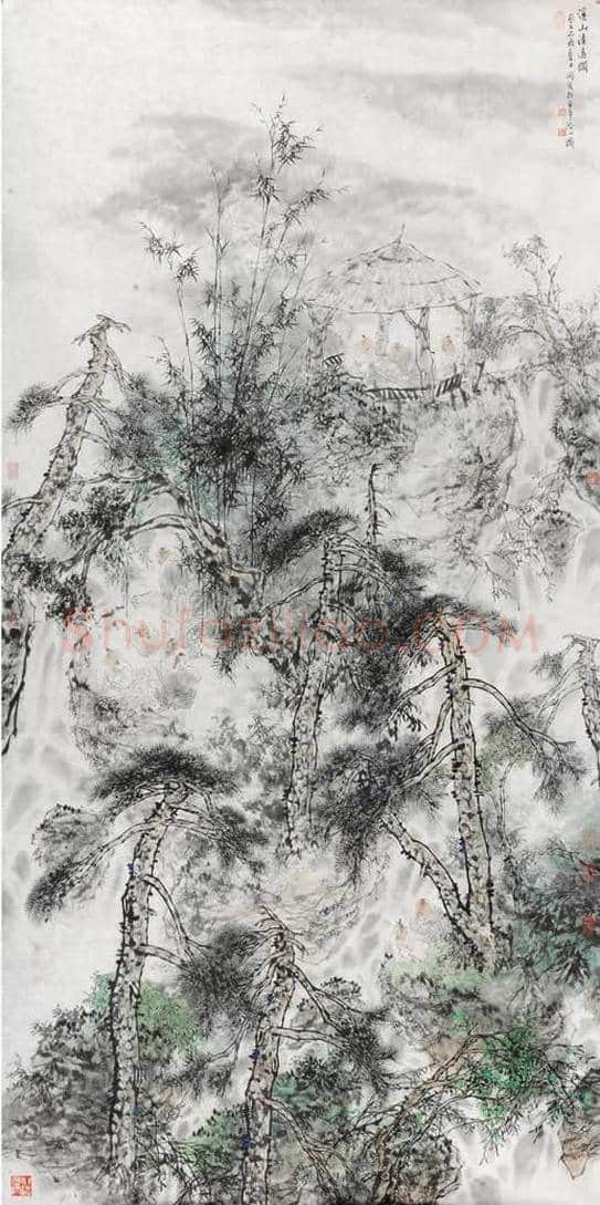 王明明山水人物《幽谷清逸图》,方寸间的诗情画意 | 国画图片