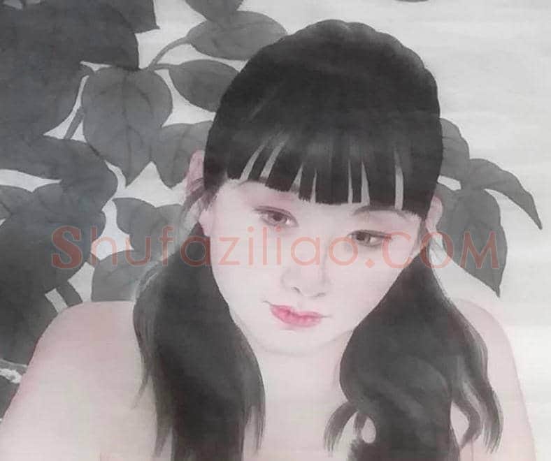 何家英绢本裸女画《幽谷仕女图》,有耐人寻味之美! | 国画图片