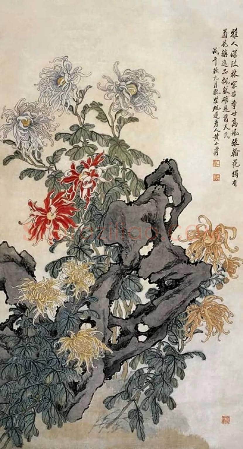 黄山寿花鸟画作欣赏 | 书画百科