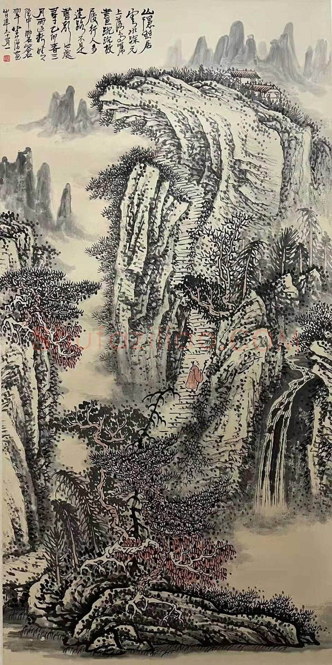 隐逸清旷 神品力作——黄秋园《山隐岩居图》 | 国画赏析