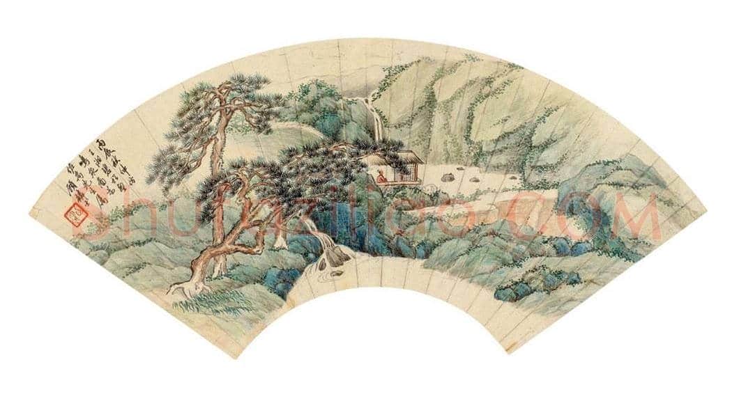 清末名家顾麟士山水扇面作品 | 国画欣赏