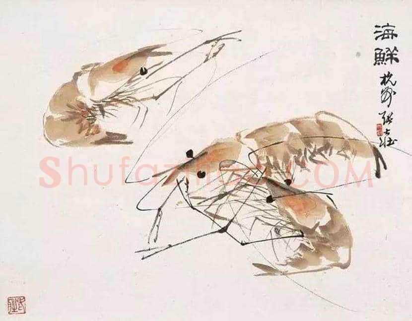 张大壮画虾作品欣赏 | 书画学堂
