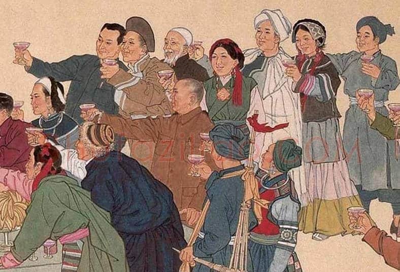 叶浅予《中华民族大团结》工笔重彩人物画赏析 | 书画讲解