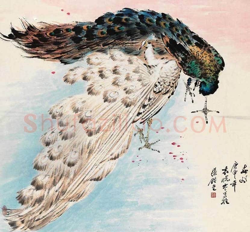袁晓岑孔雀作品欣赏 | 书画百科