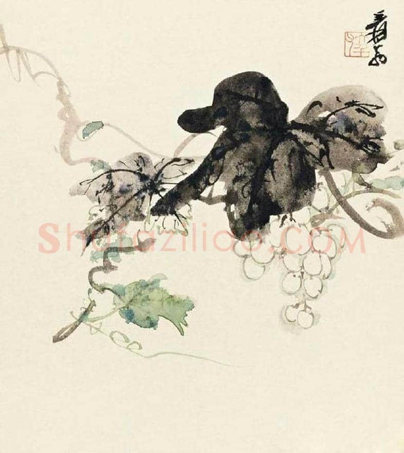 张大千所画瓜果蔬菜,有一种淡雅的意境 | 书画资料