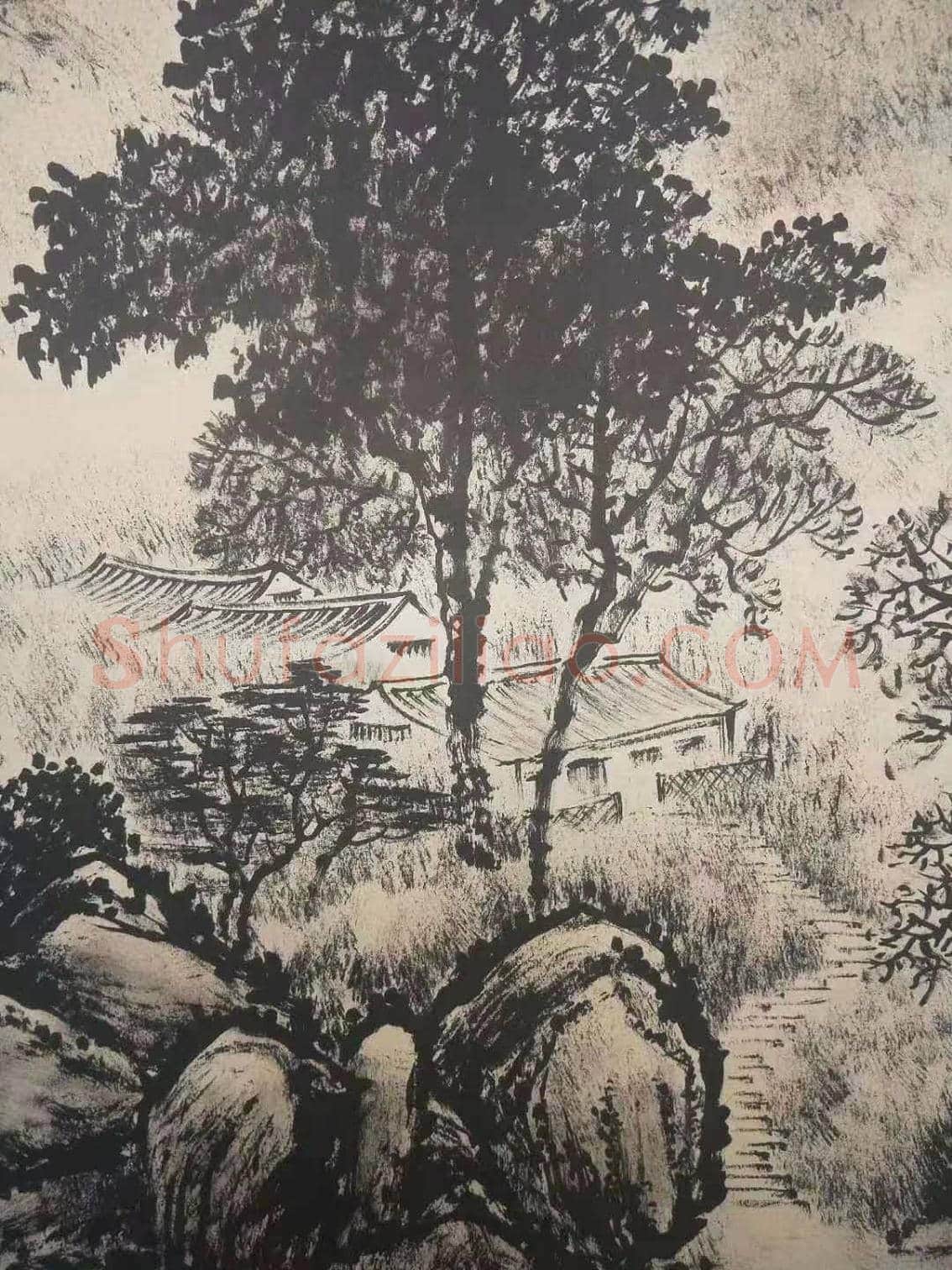 张仃焦墨山水《雪山泉有声》，晚年逸品佳作 | 国画鉴赏