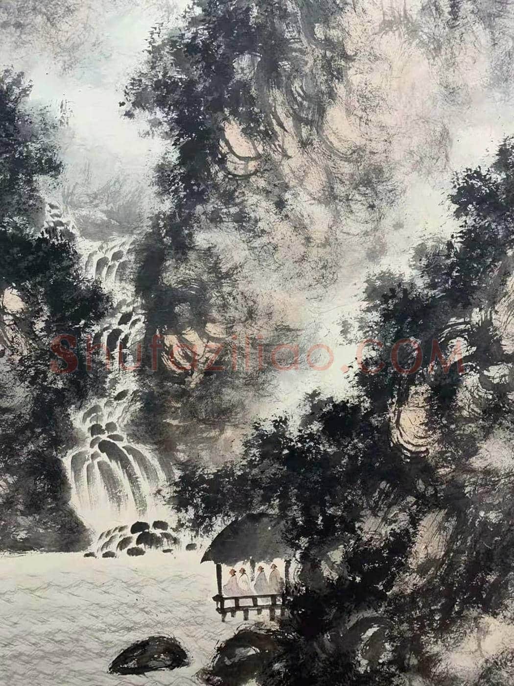 傅抱石磅礴巨制《雲峯山下》，撼世呈现！ | 国画图片