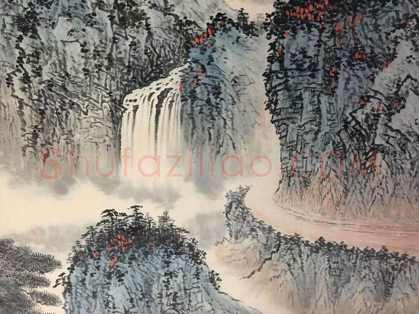 钱松喦黎雄才合作《山高水长图》，珠联璧合之作 | 国画欣赏