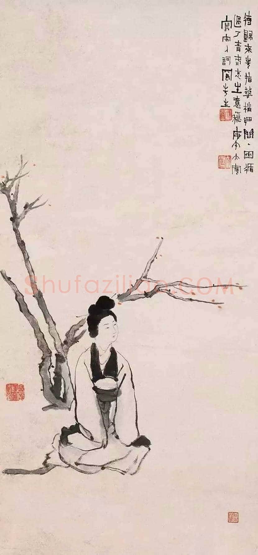吕凤子人物画作品欣赏 | 书画百科