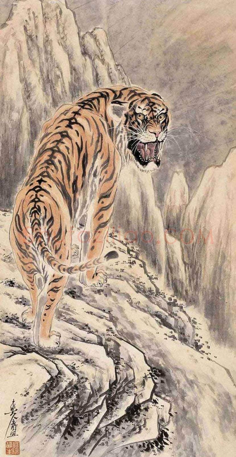 胡爽庵画虎价格及欣赏 | 书画学堂