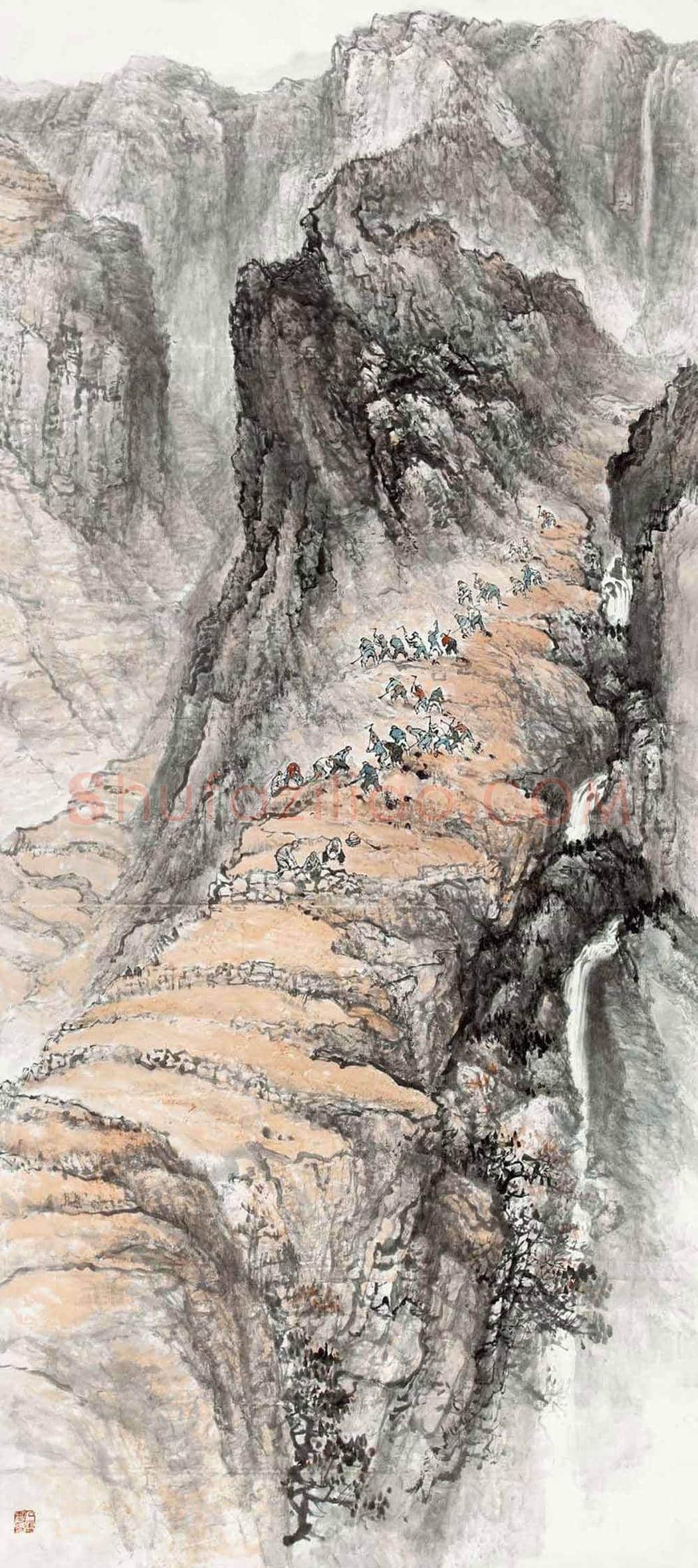 石鲁丈二钜制《改天换地》,馆级藏品 | 国画作品