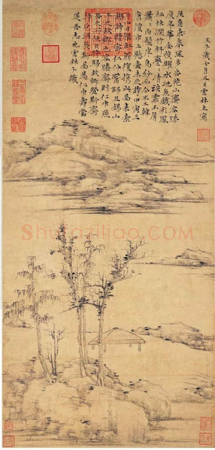 元四家之一的倪瓒《虞山林壑图》 | 书画学堂