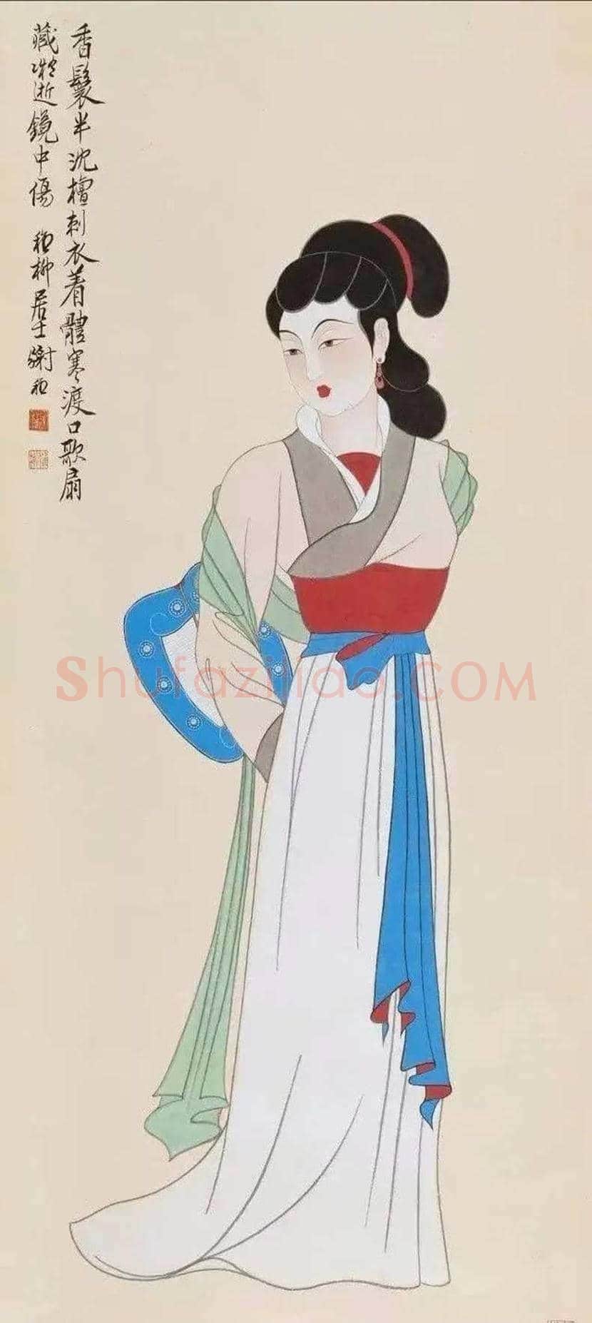 谢稚柳仕女图作品欣赏 | 书画讲解