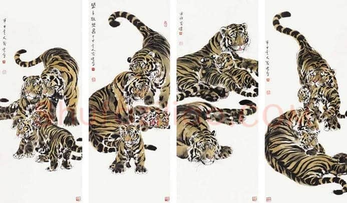 王雪涛等《花鸟四条屏》作品欣赏 | 书画资料