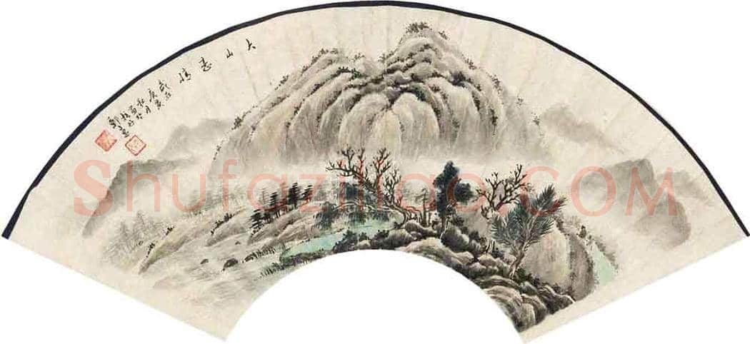 郑午昌山水扇面《山居秋意》,笔墨精到,神韵悠扬! | 国画欣赏