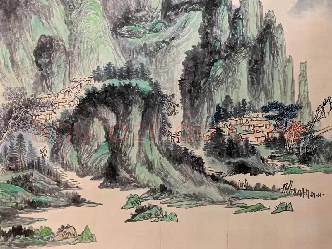 黄宾虹馆级巨献《镜湖山景图》,震撼登场！ | 国画图片