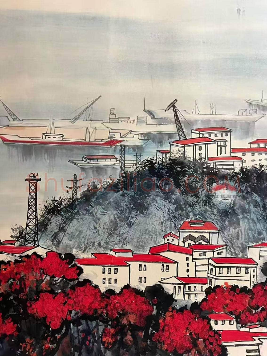 山河新貌 丹青史诗——宋文治《扬子江畔》 | 国画欣赏