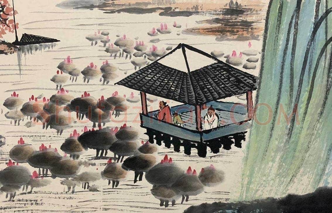 稀世首呈——齐白石山水画《桃花岛》 | 国画鉴赏