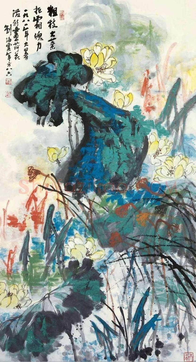 刘海粟荷花作品欣赏 | 著名国画欣赏