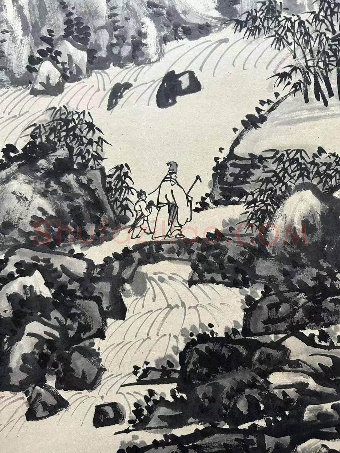 吴昌硕山水画《竹林雅聚》,逸品佳作 | 国画鉴赏