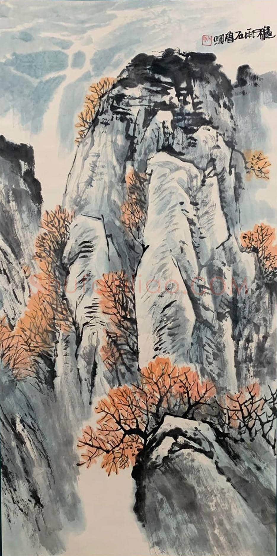 石鲁作品《秋雨》，精品力作 | 国画欣赏