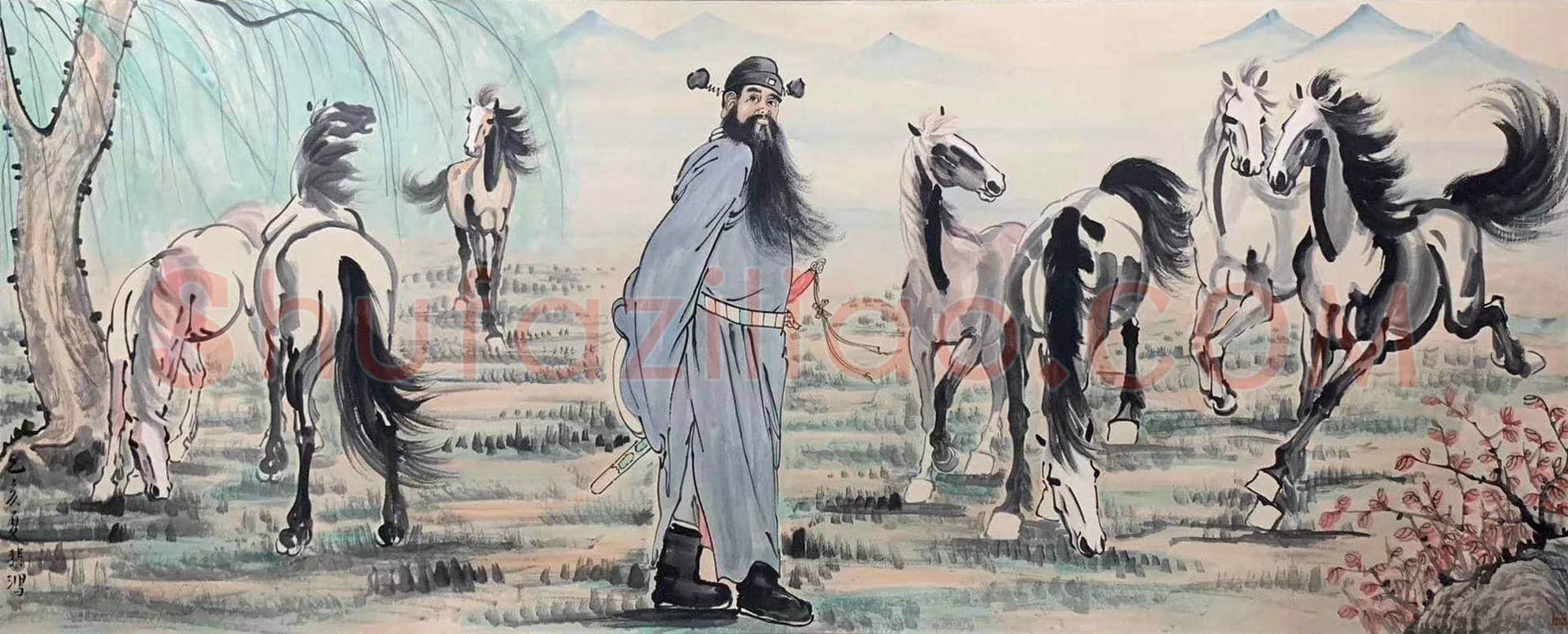 殿堂级绝珍巨作——徐悲鸿《钟馗群马图》 | 国画作品