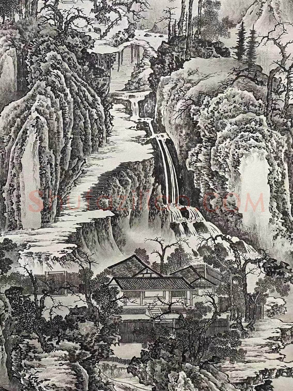 梅莲并蒂之作——仿荆浩《匡庐图》 | 国画图片