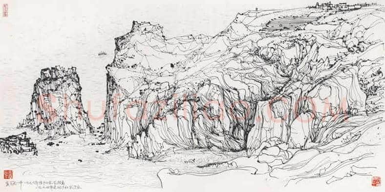 吴冠中速写册页，十三开 | 国画图片