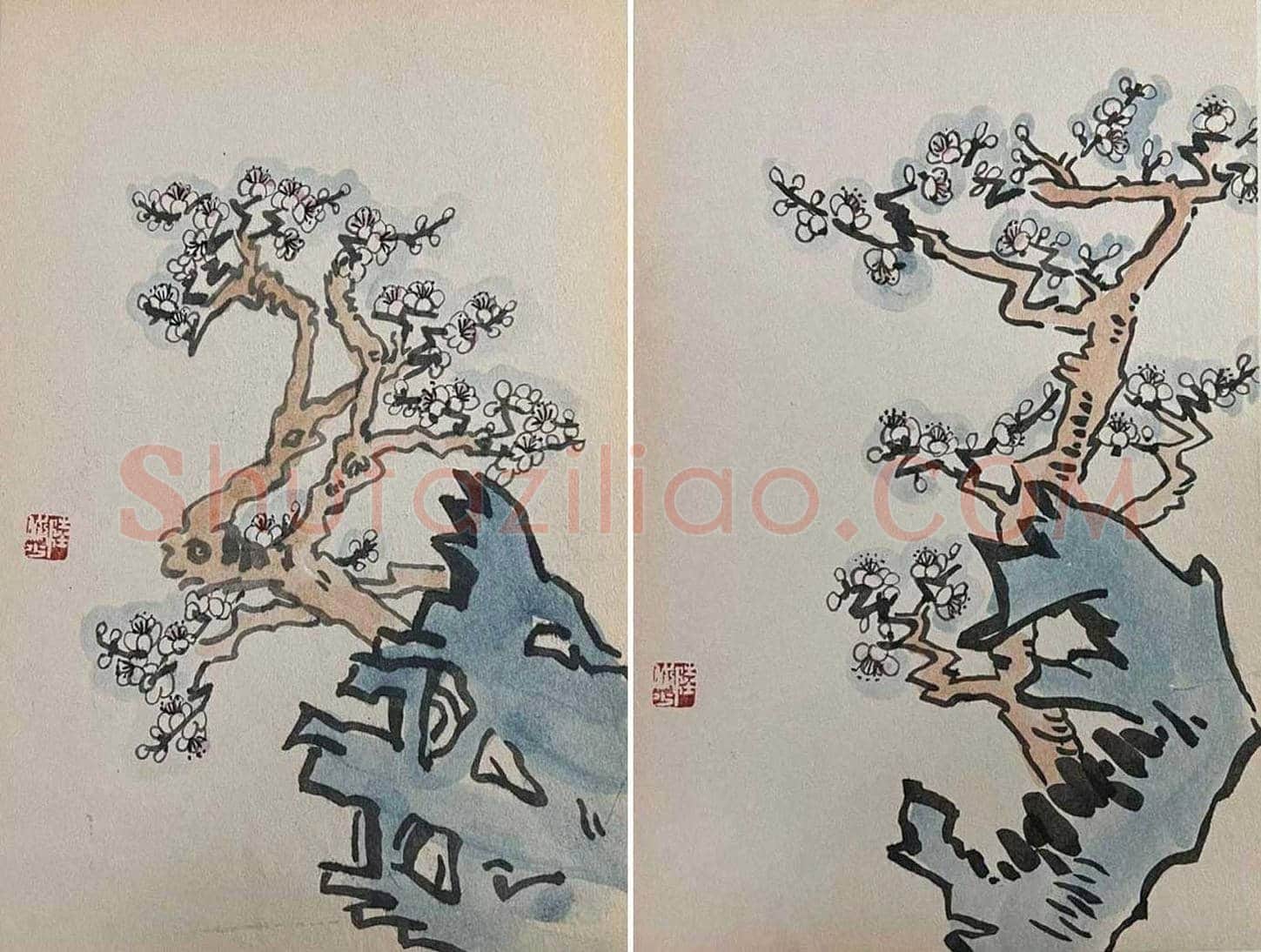 梅香四溢——陆俨少《梅石图》册页 | 国画鉴赏
