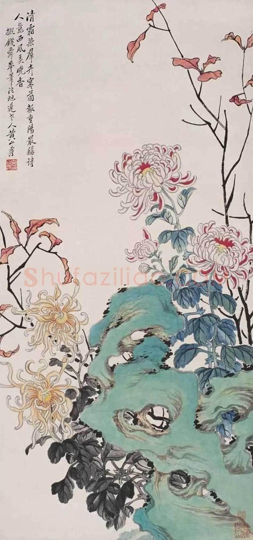 黄山寿花鸟画作欣赏 | 书画百科