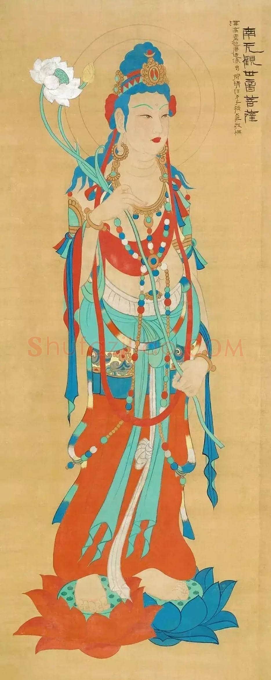 大美菩萨——张大千《初唐画大士象》 | 国画赏析