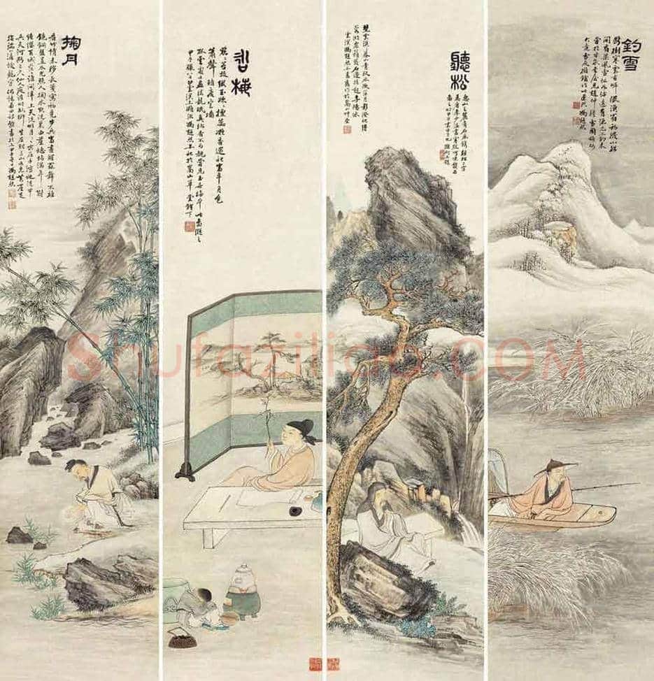 冯超然人物画高士图欣赏 | 书画资料