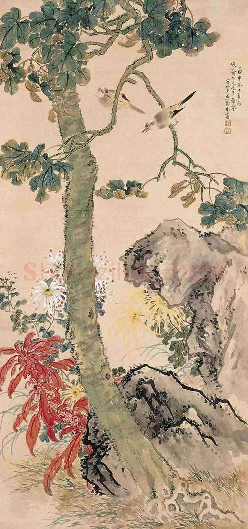 吴笠仙菊花作品欣赏 | 书画百科