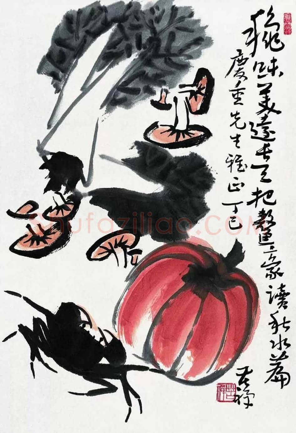 李苦禅大师笔下的白菜 | 书画科普
