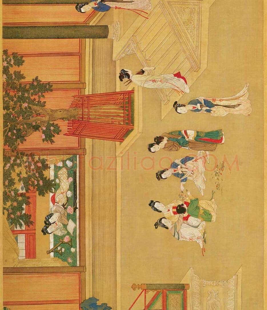 仇英《汉宫春晓》 ,重彩仕女第一长卷 | 著名国画鉴赏