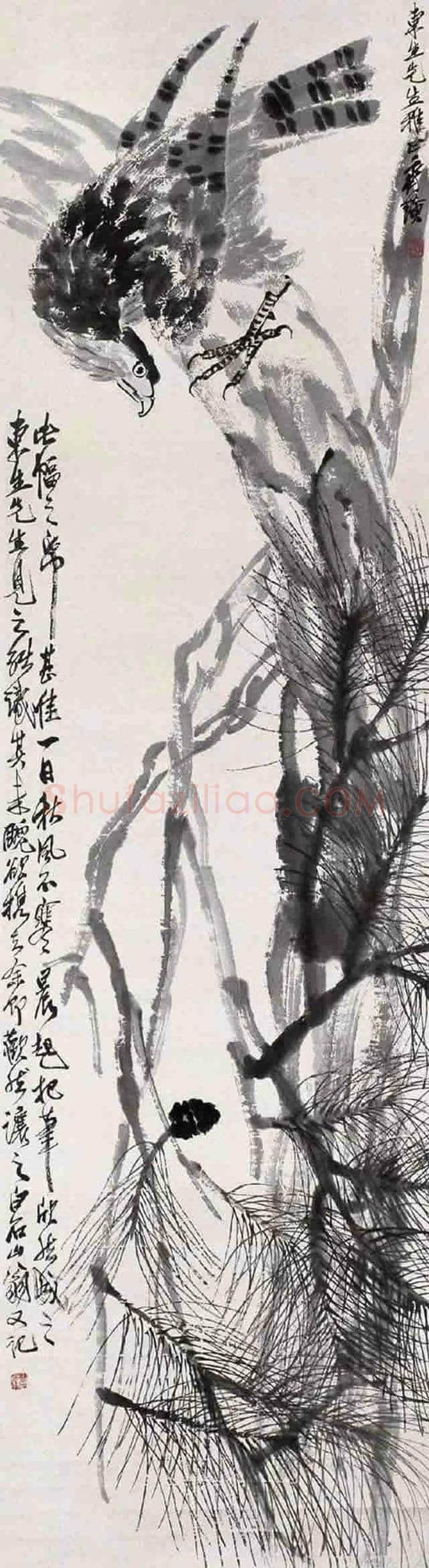 齐白石、李苦禅师徒二人画鹰，各有千秋！ | 书画资料