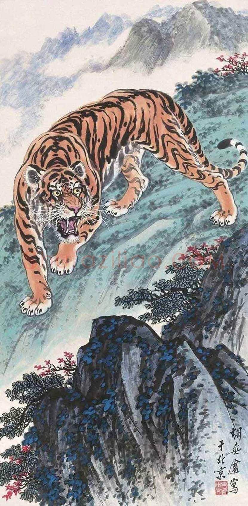 胡爽庵画虎价格及欣赏 | 书画学堂
