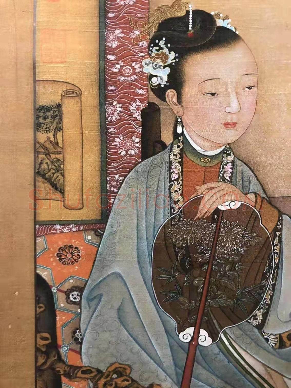 千秋佳人 富丽典雅——仇英《深闺瓶花图》 | 国画作品